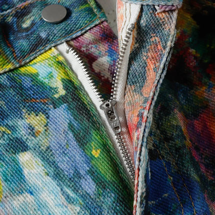 Graffiti Baggy Jeans Men Distressed Rainbow Pattern by zapcart
