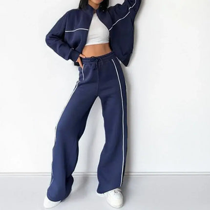 Cozy Women Tracksuit Two Piece Set Hooded Jacket Sweatpants by zapcart
