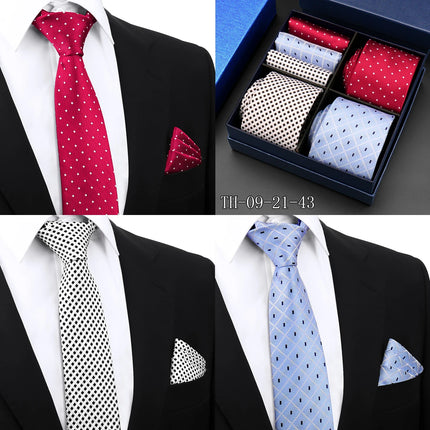 Mens Tie Hanky Set Burgundy Paisley Wedding Gift Box 3pcs by zapcart