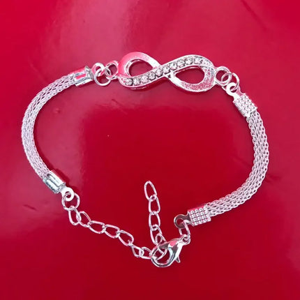 Delysia King Unisex Crystal Inlay Bracelet Simple Gift by zapcart