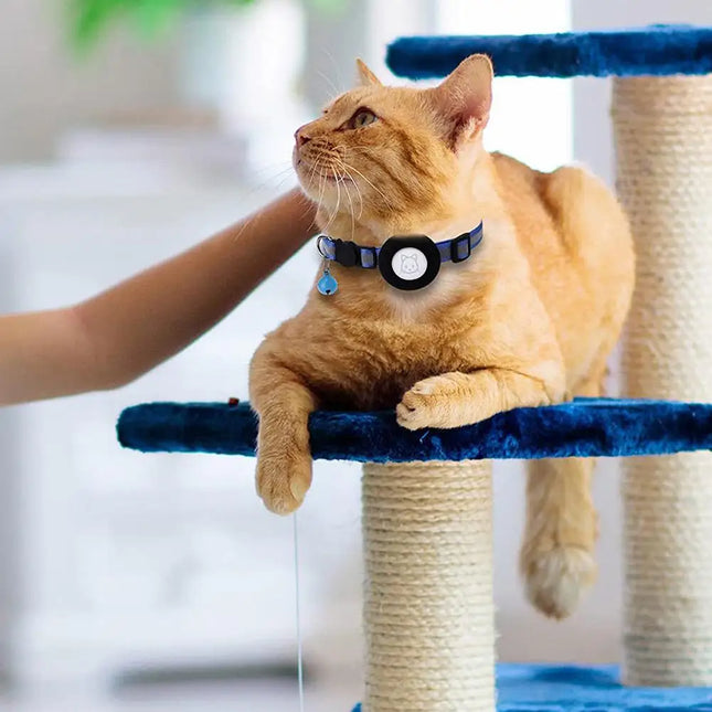 Anti Lost Cat Collar For AirTag GPS Tracker Reflective Bell by zapcart