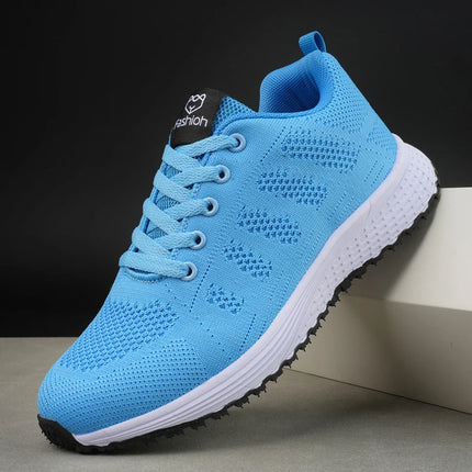 BIG RUNNING Womens Breathable Knit Sneakers Lightweight by zapcart