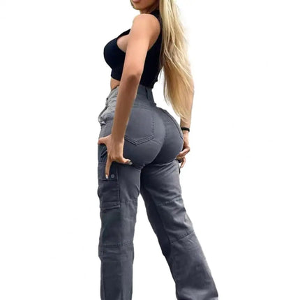 Sanwood Women High Waist Cargo Pants With Pockets Versatile by zapcart