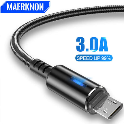 Maerknon Micro USB Cable Fast Charging 3A LED Android by zapcart
