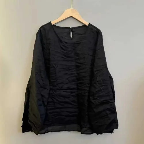 Women Cotton Linen Long Sleeve Shirt Breathable Base Layer by zapcart