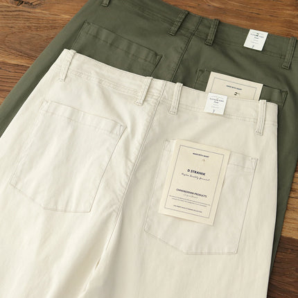 CN Men Summer Elastic Jersey Chino Pants Straight Leg Beige by zapcart