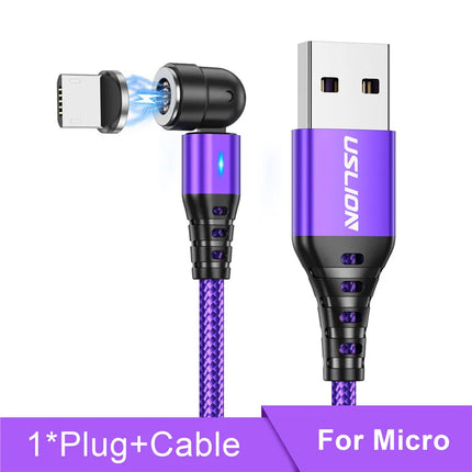 USLION Magnetic Charging Cable 540 Rotate 3 In 1 USB C Micro by zapcart