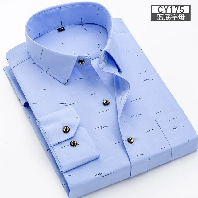 CN Zhejiang Men Slim Printed Long Sleeve Shirt Non Iron by zapcart