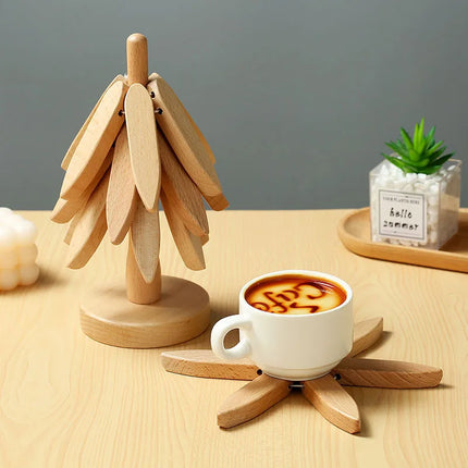 Upnzt Trivet Set Wooden Coasters Kitchen Heat Resistant by zapcart