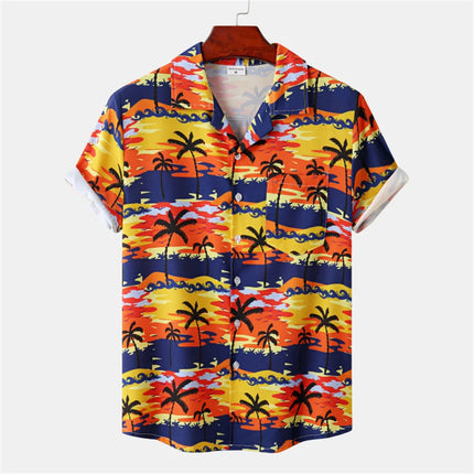 CN Jiangxi Men Quick Dry Beach Shirt Hawaiian Flamingo by zapcart