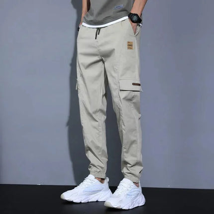 Mens Casual Drawstring Cargo Pants England Streetwear CN by zapcart