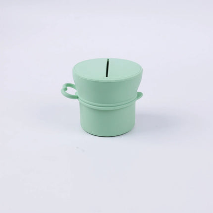 Portable Silicone Cup with Handle Food Grade Easy Clean Travel Mug BPA Free Leak Proof Drinking Cup for Outdoor Office by zapcart