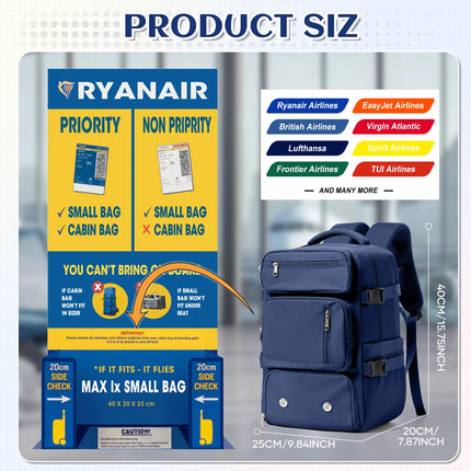 FLCCCN Anti Theft Travel Backpack Ryanair Cabin Bag Unisex by zapcart