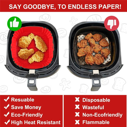 Choice Reusable Air Fryer Pan Liner Nonstick Silicone Cooks by zapcart