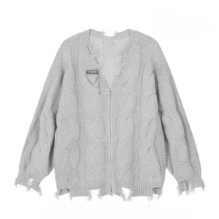 Unisex American Retro Cardigan For Men Women V Neck Knit by zapcart