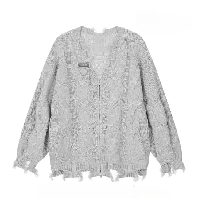 Unisex American Retro Cardigan For Men Women V Neck Knit by zapcart