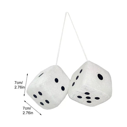 Car Plush Dice Pendant New Year Velvet Decoration For Cars by zapcart
