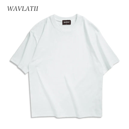WAVLATII Oversized Summer T Shirt Unisex Casual Streetwear by zapcart