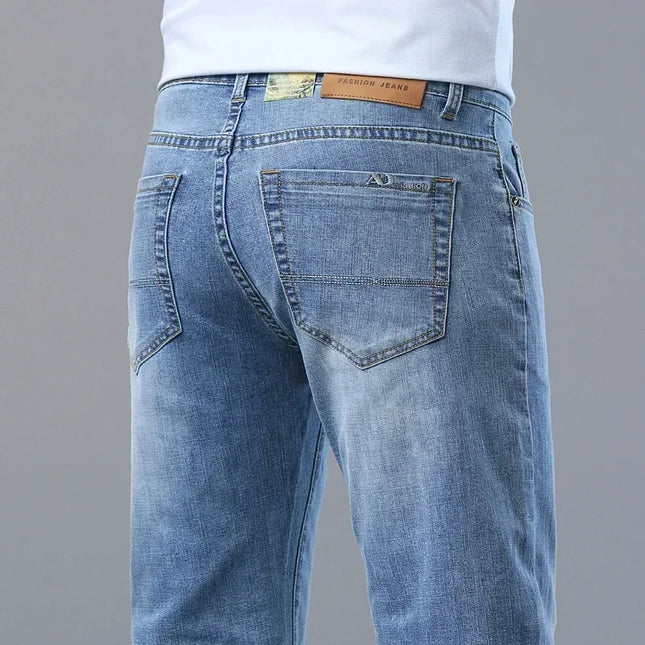 DeliYCN Slim Fit Jeans For Men Luxury Stretch Denim by zapcart