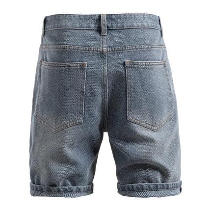 AIOPESON Men Retro Denim Shorts Multi Pocket Casual by zapcart