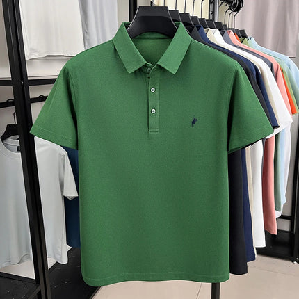 Men's Polo Shirt Embroidered Pony CN Zhejiang Breathable by zapcart