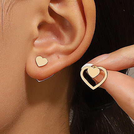 Retro Minimalist Geometric Square Detachable Triangles Stud Earrings for Women Fashion Jewelry Accessories Party Gifts by zapcart