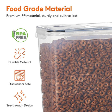 4L Cereal Storage Containers with Lids 1/2/4pcs Airtight Food Moistureproof Tank with Label Stickers Kitchen Organization Box by zapcart