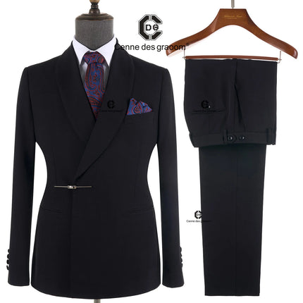 Cenne Des Graoom Mens Skinny Suit Set Light Grey 2 Piece by zapcart