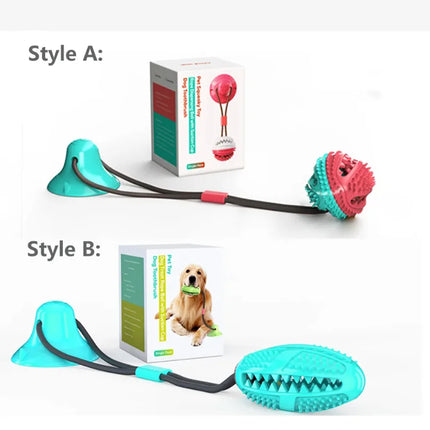 Dogs Food Toys Silicon Suction Cup Tug Interactive Dog Ball Toy For Pet Chew Bite Tooth Cleaning Toothbrush Feeding Pet Supplies by zapcart
