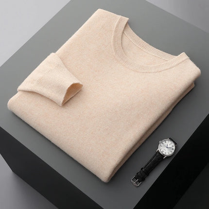 Zocept Men's Merino Wool Sweater Round Neck Thickened Warm by zapcart