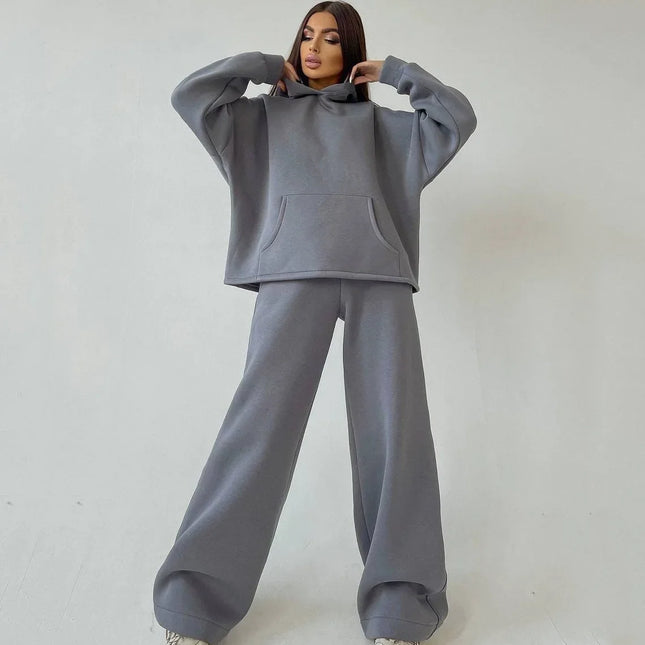 Kalenmos Women Hooded Tracksuit Set Two Piece Comfort by zapcart