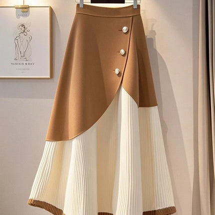 Elegant High Waist Slimming A Line Skirt Women Fashion by zapcart