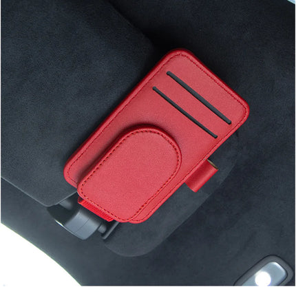 Choice Leather Car Glasses Clip Multifunctional Sunshade Holder For Drivers
