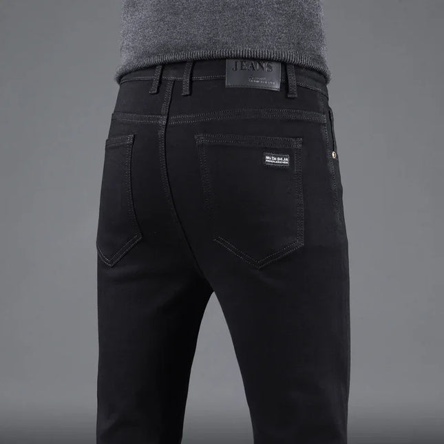 Men Elastic Slim Jeans Straight Denim Pants CN Guangdong by zapcart