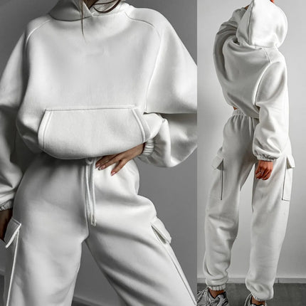 Women Two Piece Hoodies And Pants Set Cozy Relaxed Fit by zapcart