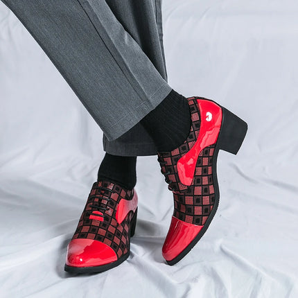 Oein Luxury Red Mens High Heel Shoes For Elegant Weddings by zapcart