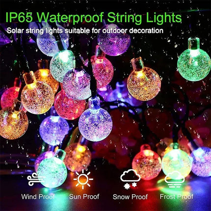TDRSHINE Solar String Lights Crystal Globe 8 Modes Garden by zapcart