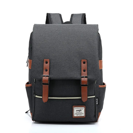 Vintage 16 inch Laptop Backpack Women Canvas Bags Men canvas Travel Leisure Backpacks Retro Casual Bag School Bags For Teenagers by zapcart