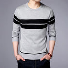 Men's Striped Knit Sweater ZhejiangChoice Casual Breathable by zapcart