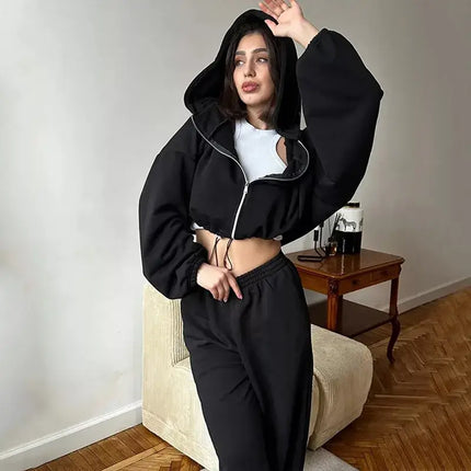 Kalenmos Women Two Piece Sets Warm Cozy Y2K Streetwear by zapcart
