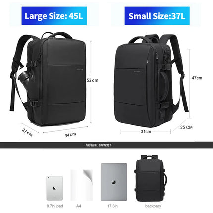 Bange Expandable Men's Waterproof 17.3in Laptop Backpack by zapcart