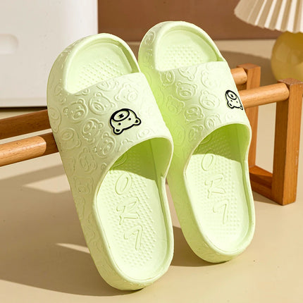 Mens Slippers Little Bear Print Non Slip Indoor Comfort Dorm