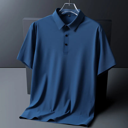 CN Fujian Men Ice Silk Polo Shirt Short Sleeve Breathable by zapcart