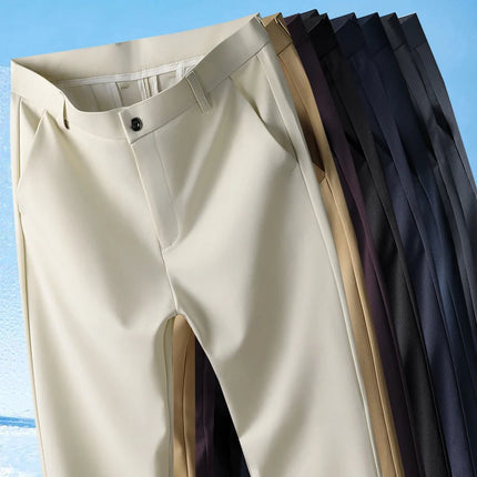 Mens Summer Thin Straight Stretch Pants No Ironing Ultra by zapcart