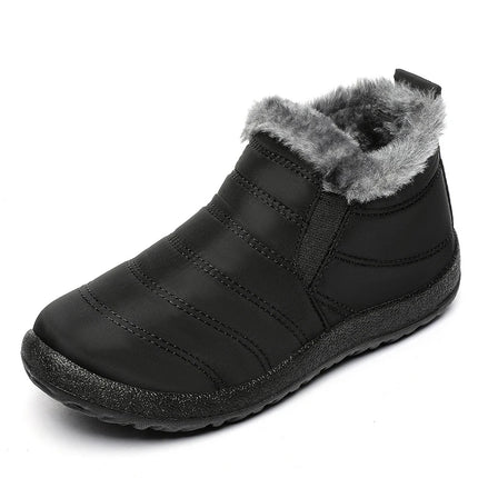 HAJINKCN Mens Winter Slip On Boots Waterproof Fur Lined by zapcart