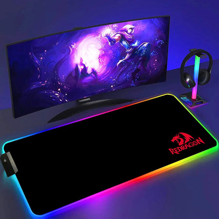 Redragon RGB Gaming Mouse Pad Non Slip Luminous Surface by zapcart