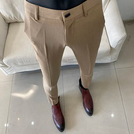 CN Zhejiang Mens Slim Fit Dress Pants Versatile All Match by zapcart
