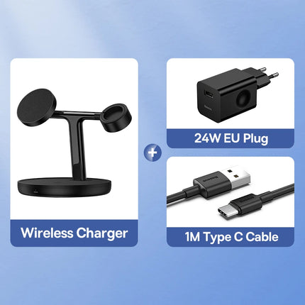 Baseus Magnetic Wireless Charger Stand For iPhone AirPods by zapcart