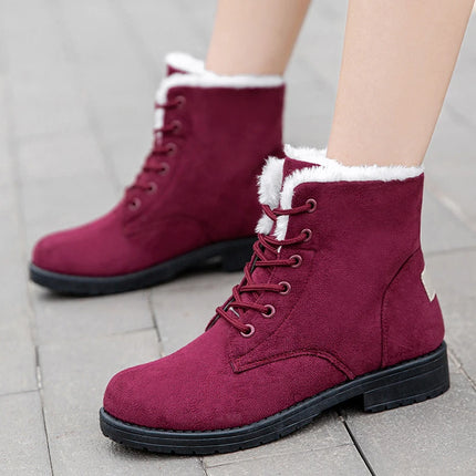 Snow Women Boots Keep Warm Plush Platform Fur Winter Shoes by zapcart