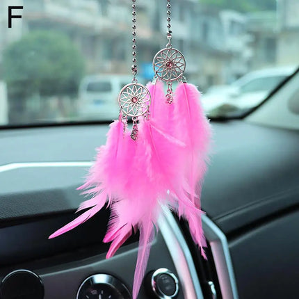 Mini Dream Catcher Car Mirror Hanger Calming Wind Chimes by zapcart